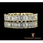 The Perfect Setting, Inc. custom emerald-cut diamond eternity band featuring approximately 6 CTW of sparkling diamonds.