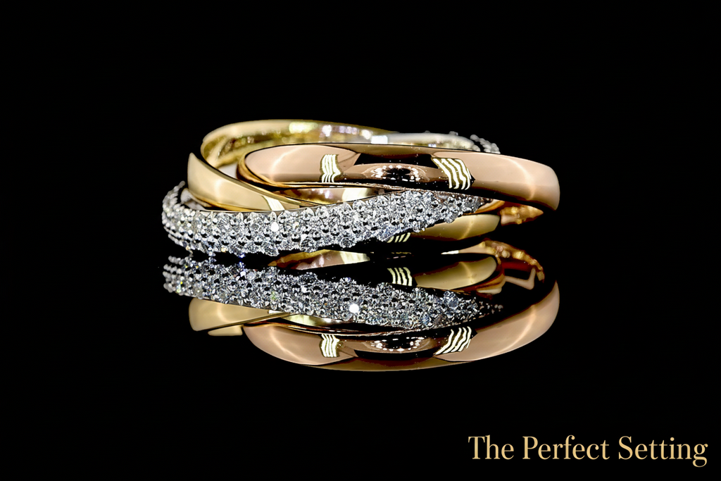 Roll Ring with Diamonds 