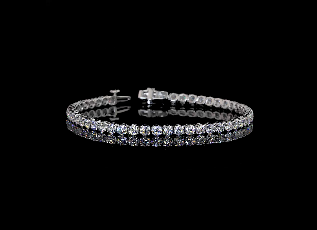 Round Diamond Tennis Bracelet | 5.5 ctw F VS2 | 14K White Gold | 6.5 Inch