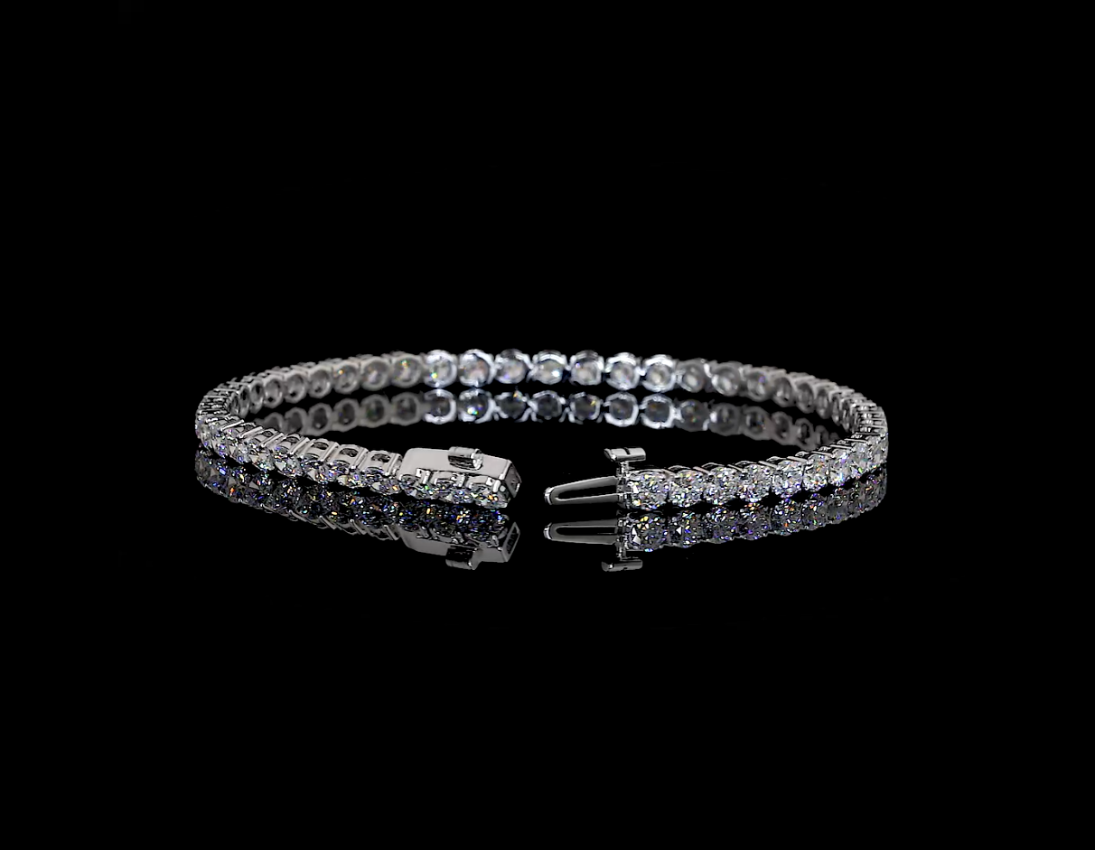 Round Lab Grown Diamond Tennis Bracelet | 5.5 ctw F VS2 | 14K White Gold | 6.5 Inch