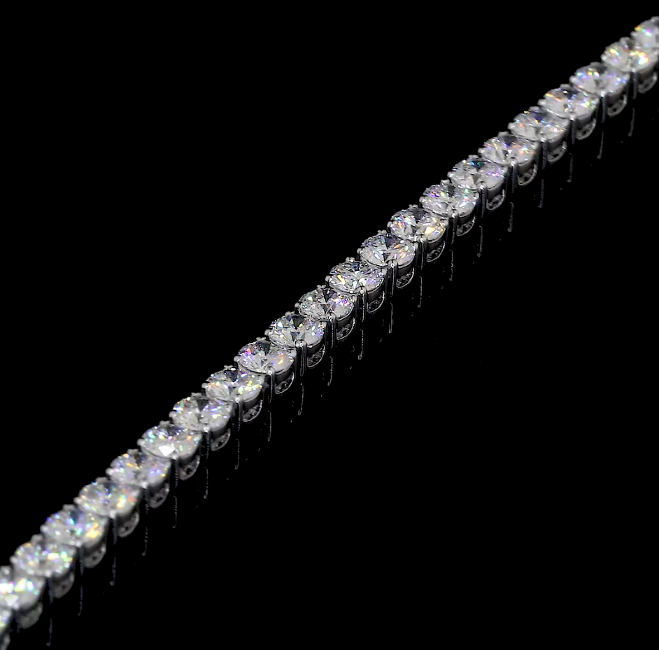 Round Diamond Tennis Bracelet | 5.5 ctw F VS2 | 14K White Gold | 6.5 Inch