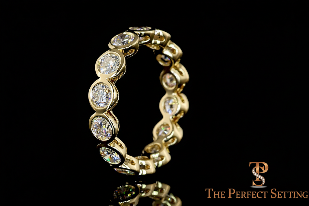 Diamond eternity band with logo