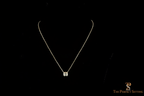 Asscher cut diamond necklace on chain