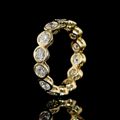 1.86 CTW Bezel Set Lab Diamond Eternity Band 14KY