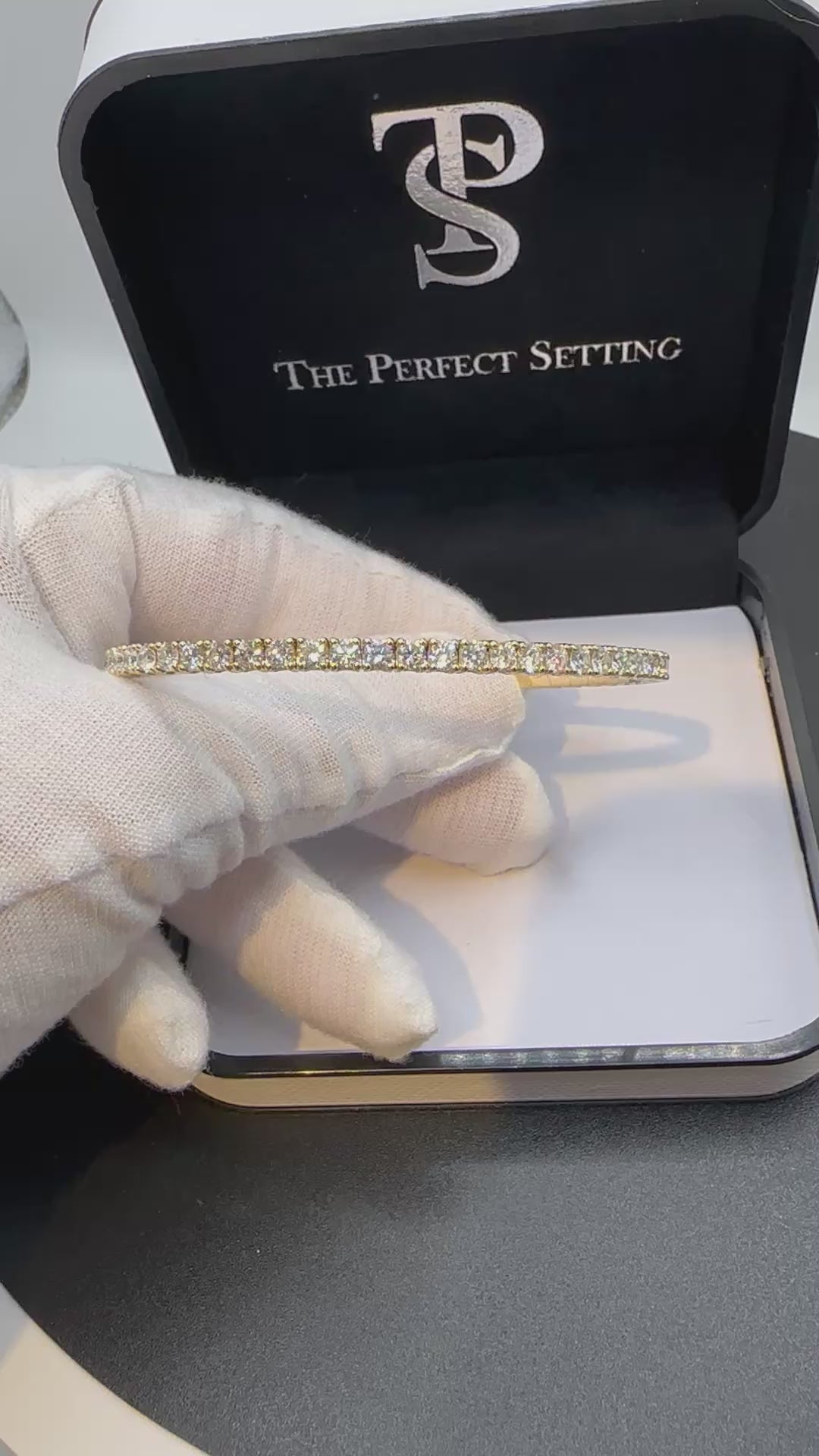 Soft Flexible Diamond Bangle 14K White or 14K Yellow Gold