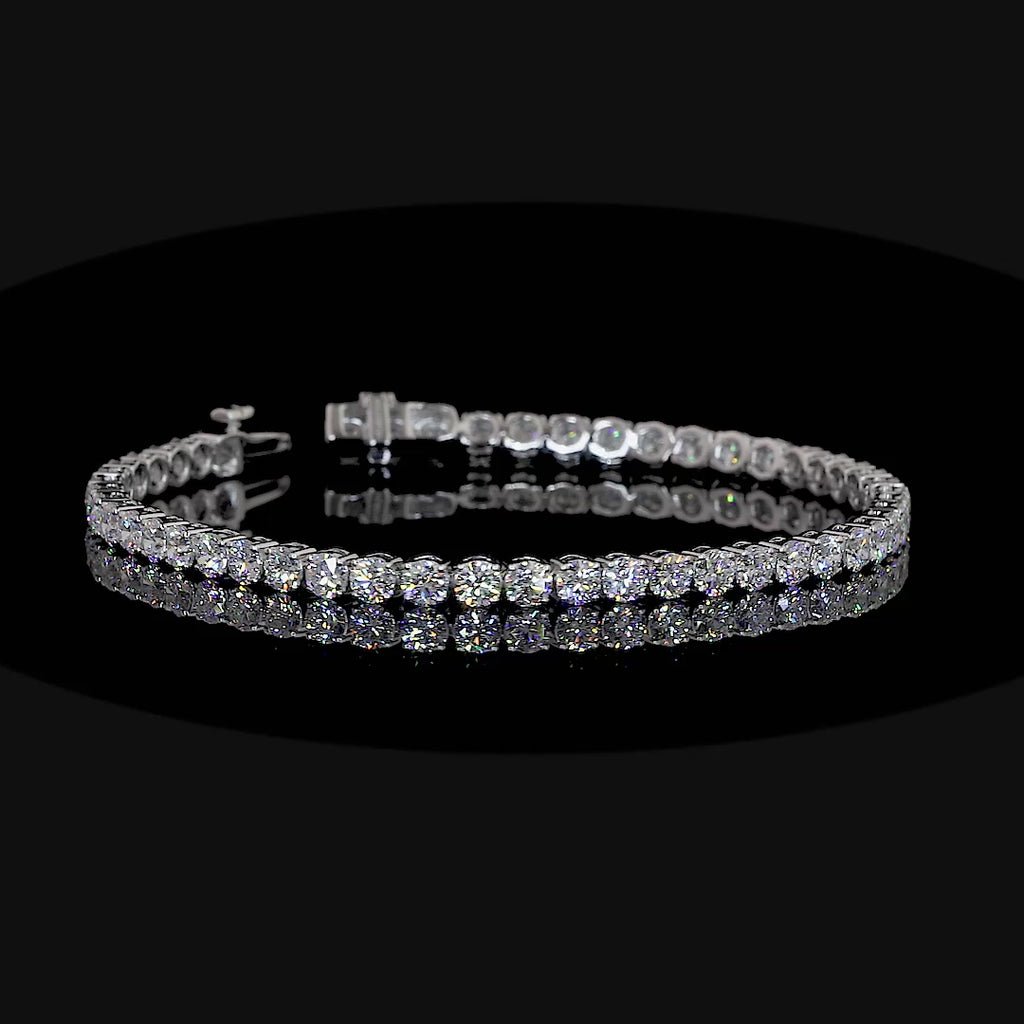 Round Diamond Tennis Bracelet | 5.5 ctw F VS2 | 14K White Gold | 6.5 Inch