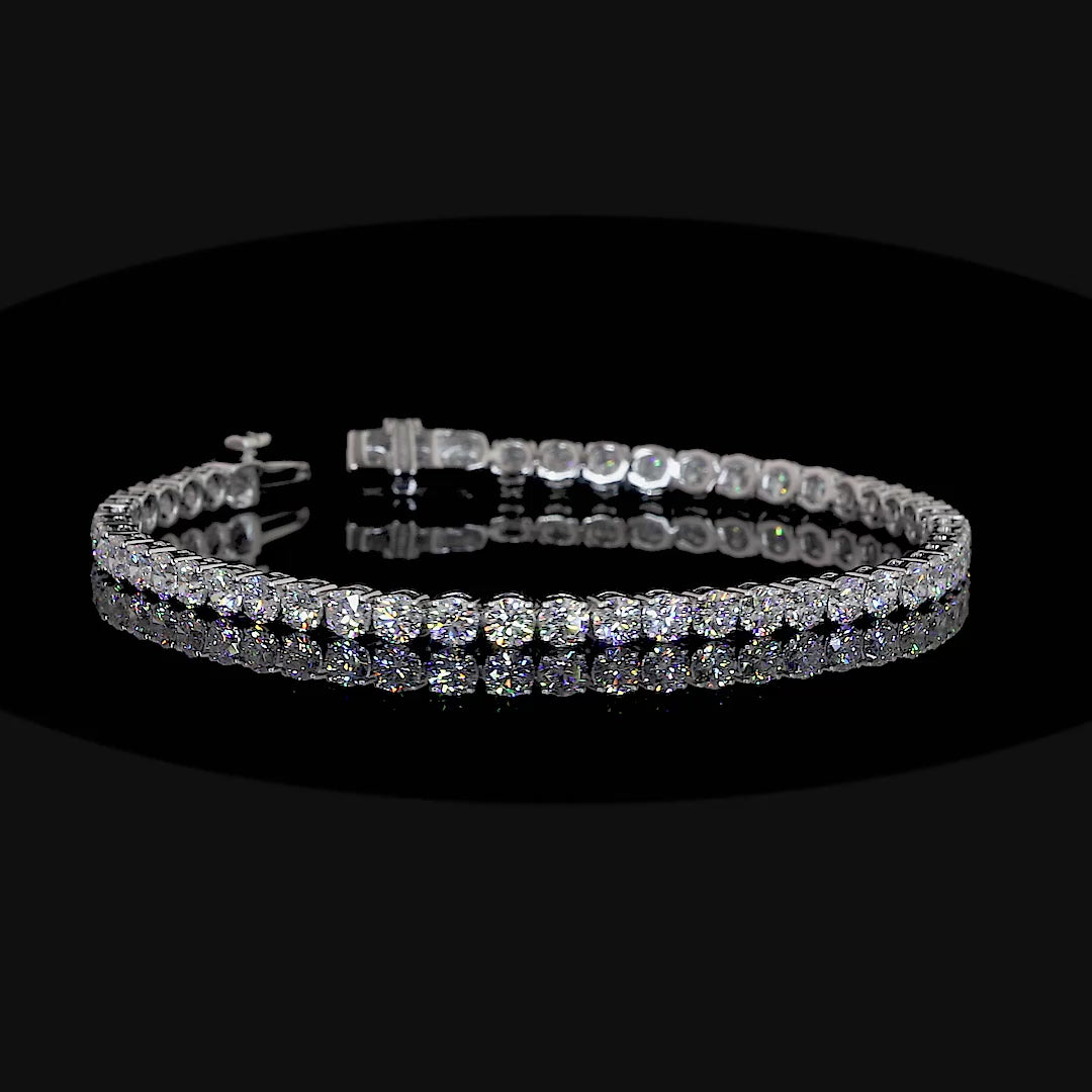 Round Lab Grown Diamond Tennis Bracelet | 5.5 ctw F VS2 | 14K White Gold | 6.5 Inch