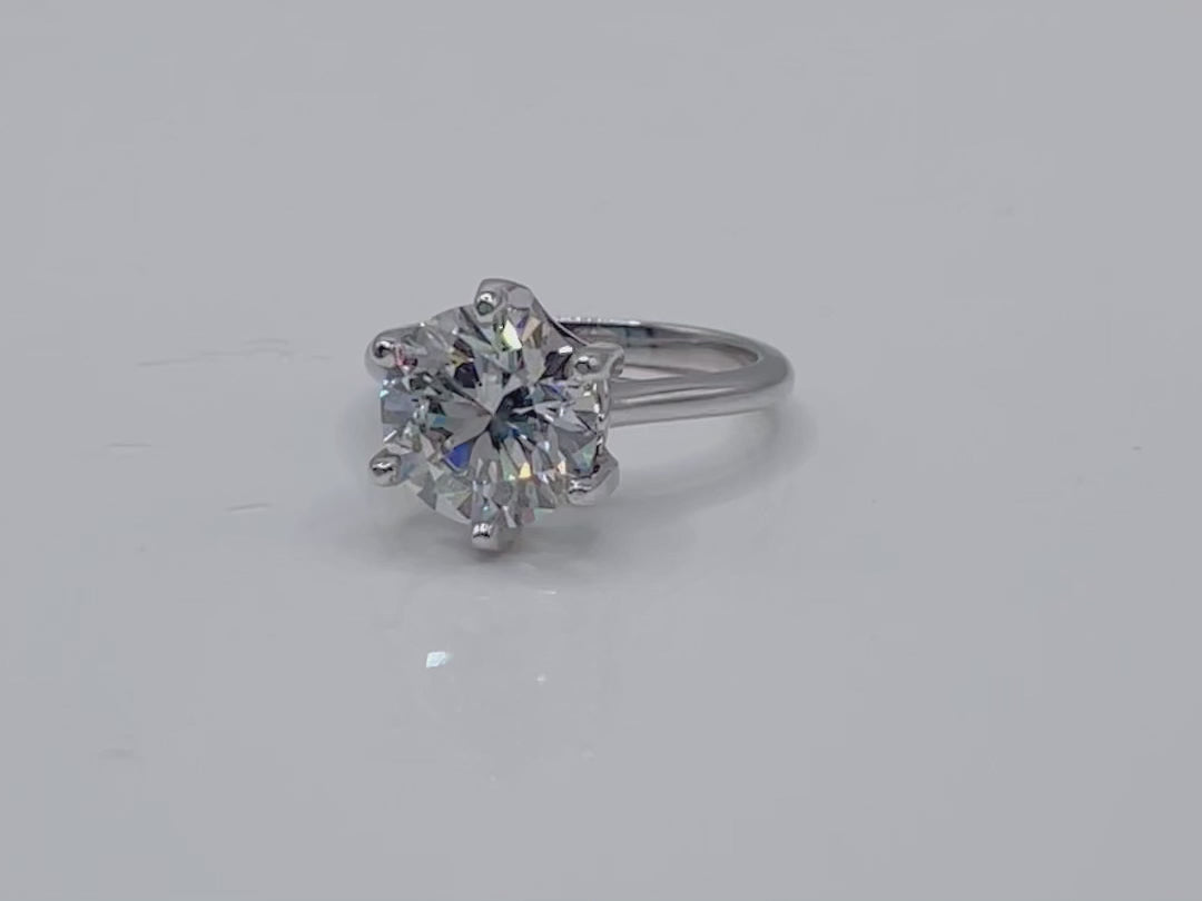 3.5 ct Lab Diamond six Prong Engagement Ring Custom