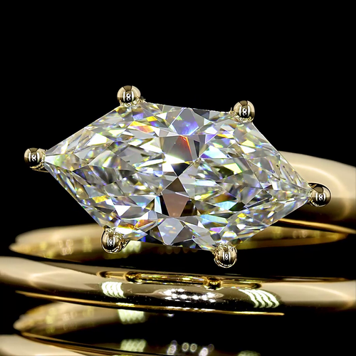 Antique Shaped Marquise Lab Diamond Ring