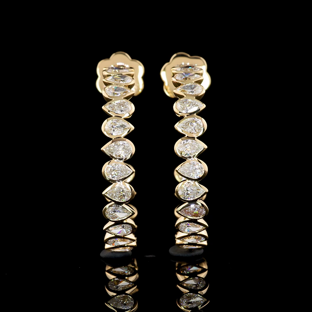 PearShapedLabGrownDiamondC-HoopEarrings