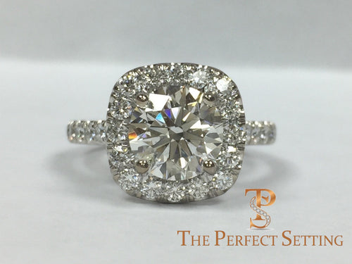custom diamond halo engagement ring