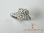 Diamond Halo Engagement Ring Cushion Cut