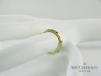 18K Hammered Yellow Gold and Sapphire Band Ring