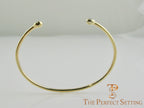 18K Custom Yellow Gold Wire Bracelet with Lab Created Cultured Diamonds