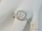 Custom Diamond Halo for 2.5ct Cushion Cut Diamond