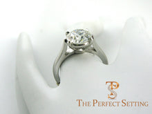 Load image into Gallery viewer, 2.5 ct Round Brilliant Diamond Custom Engagement Ring in Platinum sideways