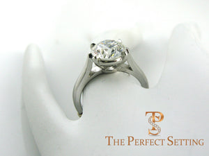 2.5 ct Round Brilliant Diamond Custom Engagement Ring in Platinum sideways