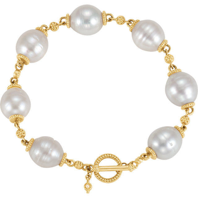 gold and south sea pearl bracelet