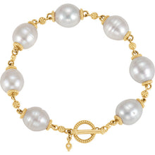 Load image into Gallery viewer, gold and south sea pearl bracelet
