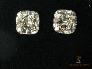 Cushion cut diamond earrings