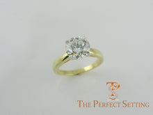 Load image into Gallery viewer, 2 ct round diamond yellow gold platinum engagement setting