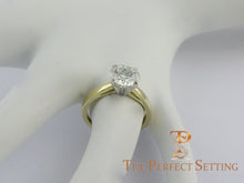 Load image into Gallery viewer, 2 ct round diamond yellow gold platinum engagement setting