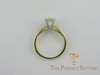round diamond yellow gold platinum engagement setting side