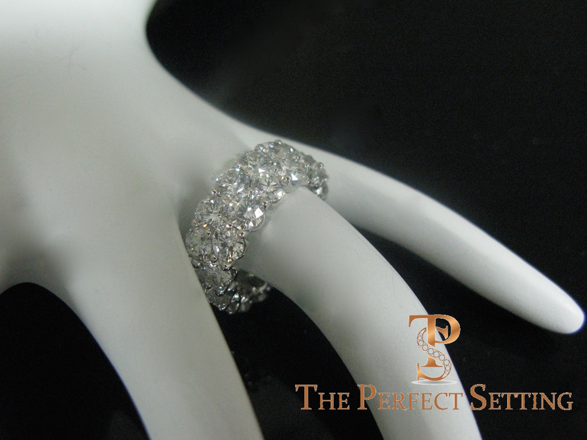 double row diamond eternity band