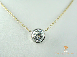 2ct diamond necklace bezel setting