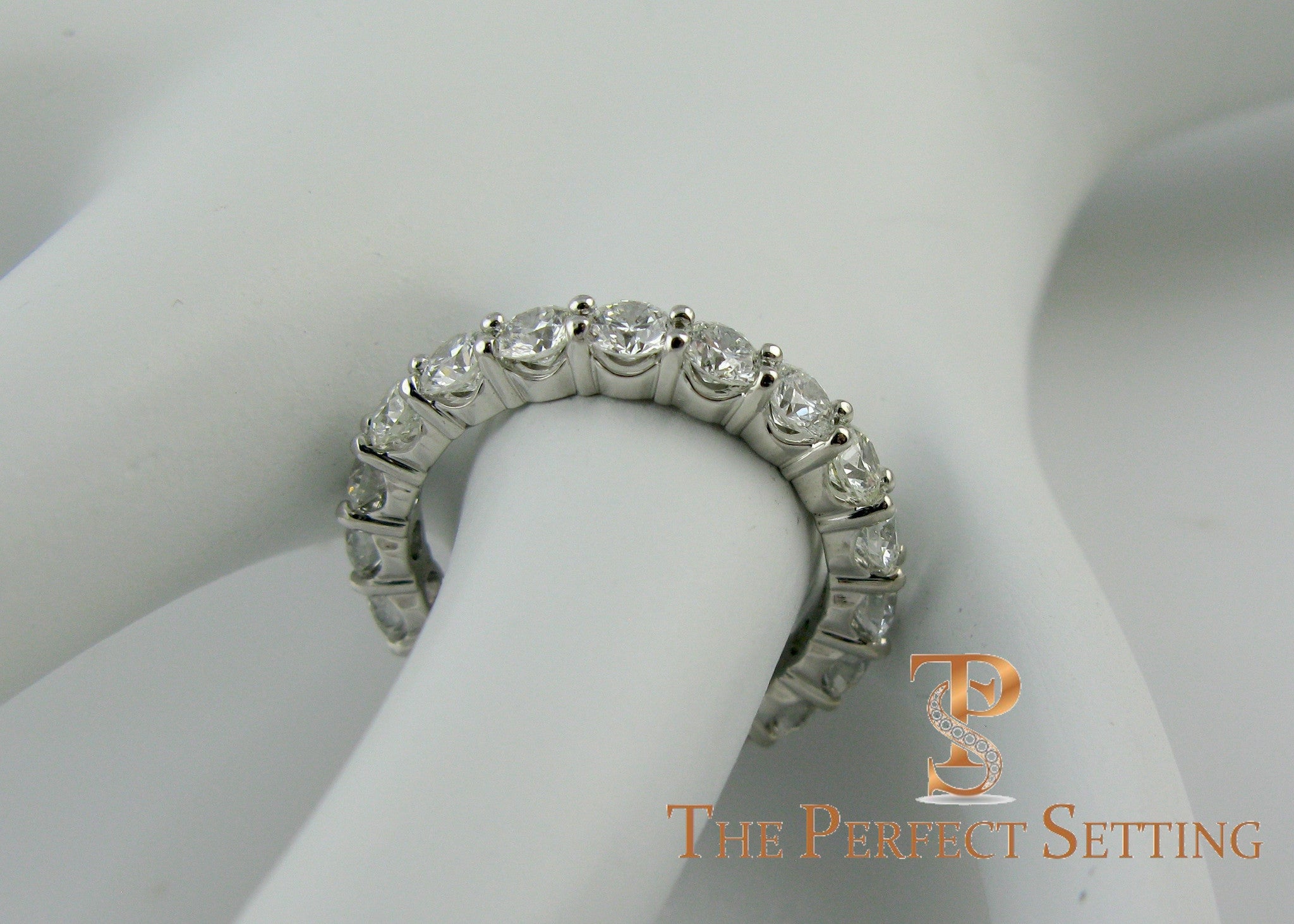Hearts and Arrows Diamond Eternity Band - U-Prong Setting 3.21 ctw
