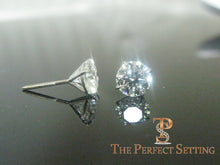 Load image into Gallery viewer, 3 ctw diamond studs &quot;hearts and arrows&quot; martini setting black