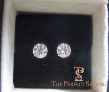 Load image into Gallery viewer, 3 ctw diamond studs &quot;hearts and arrows&quot; martini setting in box