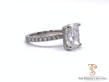 Load image into Gallery viewer, Cushion Cut Lab Diamond Hidden Halo  Ring GIA Certified