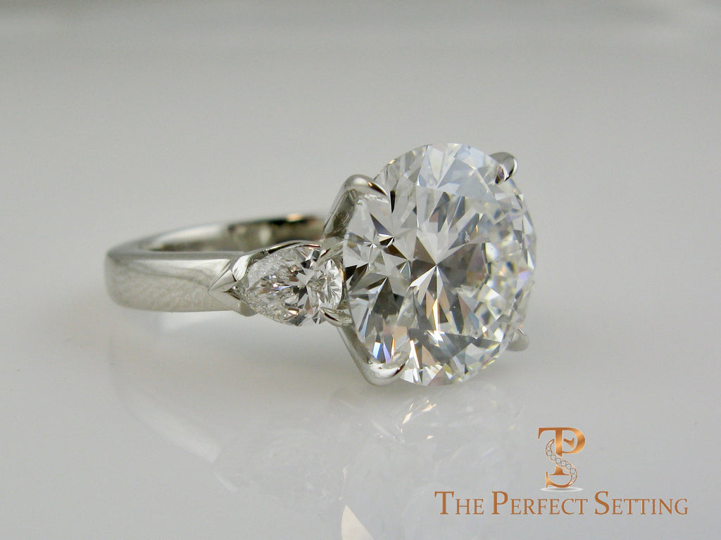 7 ct graft round diamond pear 3 stone engagement ring 
