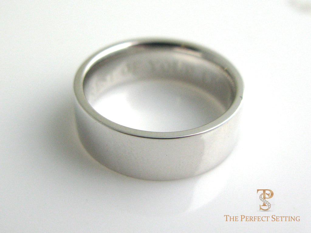 Men's Flat Wedding Band Platinum