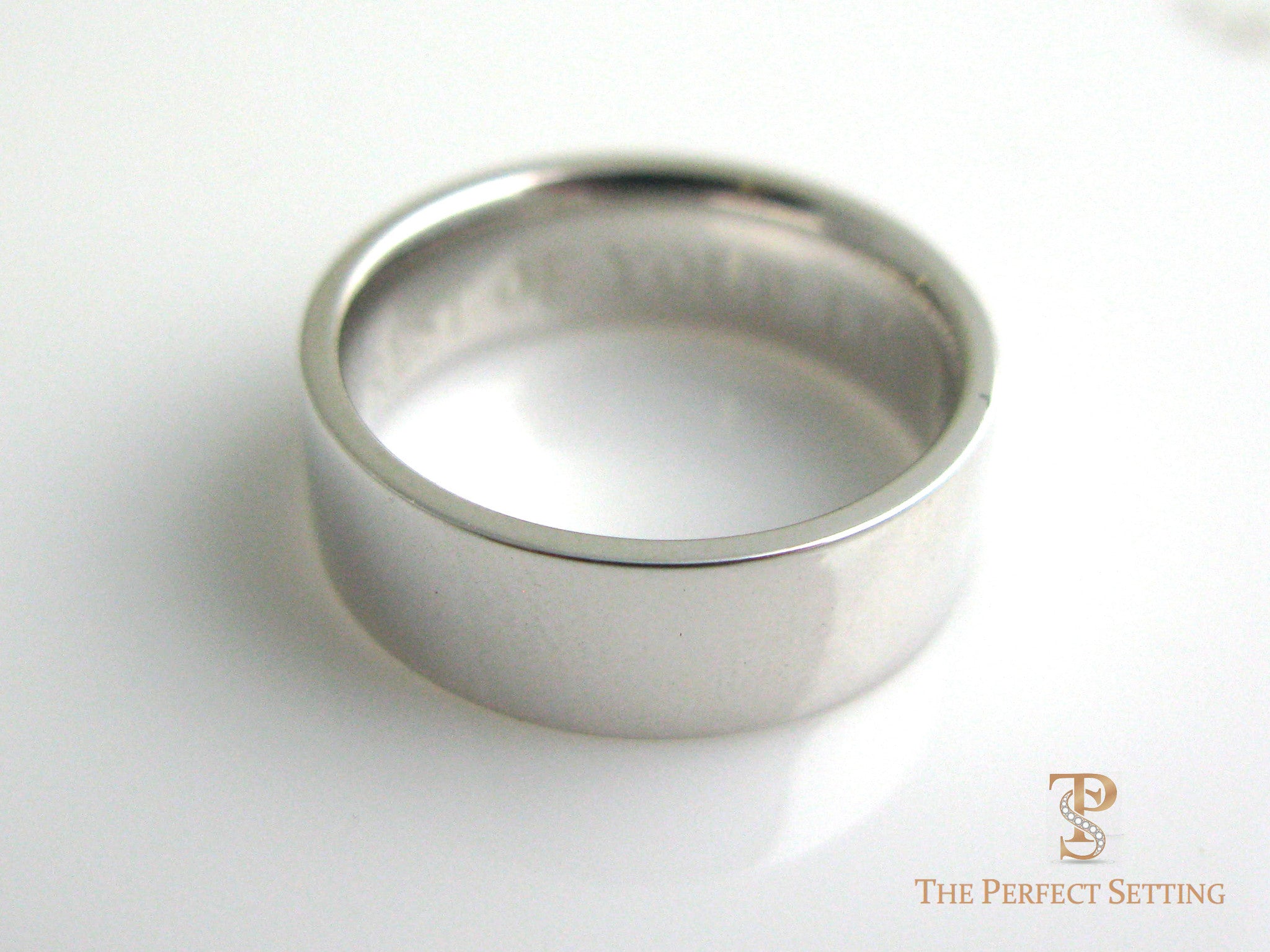 Men's Flat Wedding Band Platinum