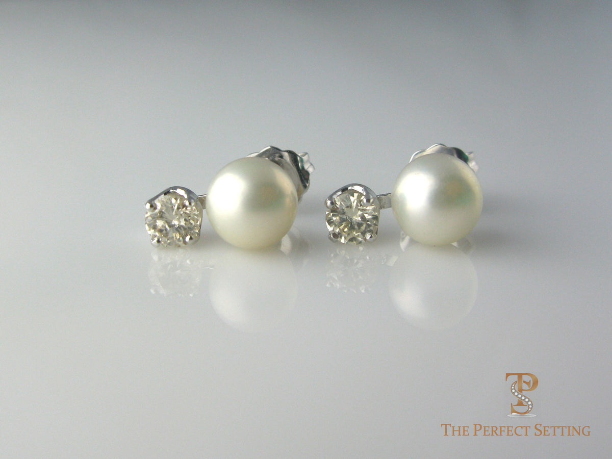 Resetting diamond earrings clearance