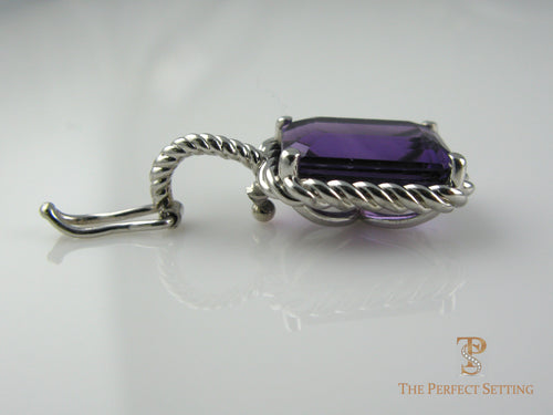 Amethyst enhancer 14K white gold