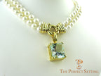 Custom Aquamarine Pendant 18K yellow gold