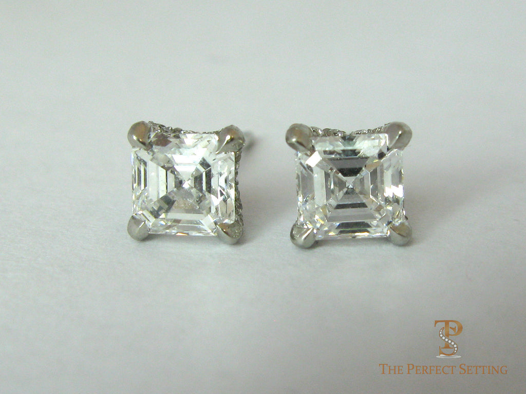 Asscher Cut Diamond Earrings