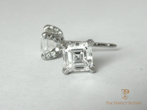 Asscher Cut Diamond Earrings