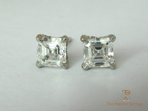 Asscher cut diamond earrings