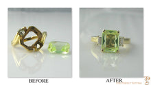 Load image into Gallery viewer, Resetting - Inherited Broken Peridot Ring becomes diamond cocktail ring