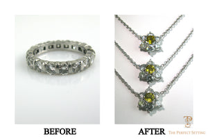 Resetting - Unworn Eternity Band into Mother Daughter Necklaces