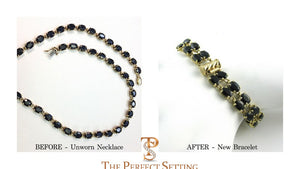 Reset unworn sapphire necklace into tennis bracelet