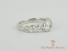 Load image into Gallery viewer, Bezel Set Diamond Wedding Band Seven Stones 7 side view