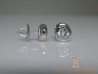 bezel hammered stud earrings polished