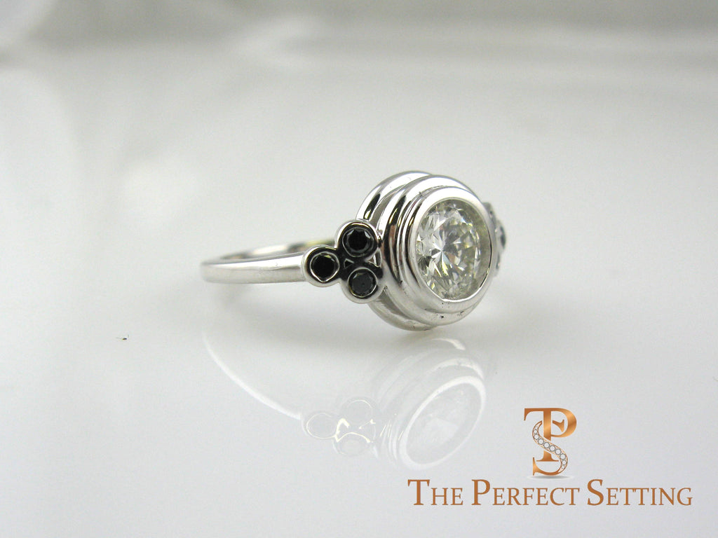 Bezel Diamond White Gold Ring - Setting
