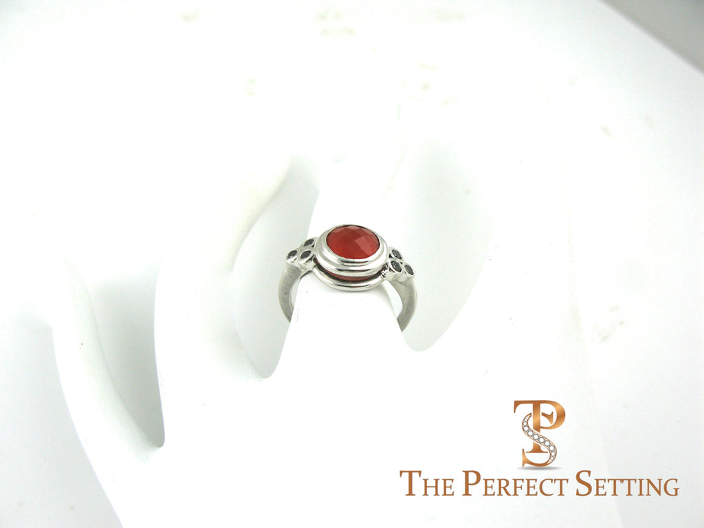 cornelian ring with black diamond accents 1