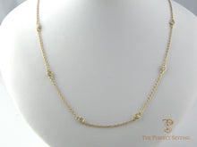 Load image into Gallery viewer, 10 Stone Diamond Necklace Bezel Set Yellow Gold